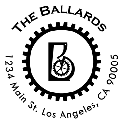 Bike Gears Letter B Monogram Stamp Sample